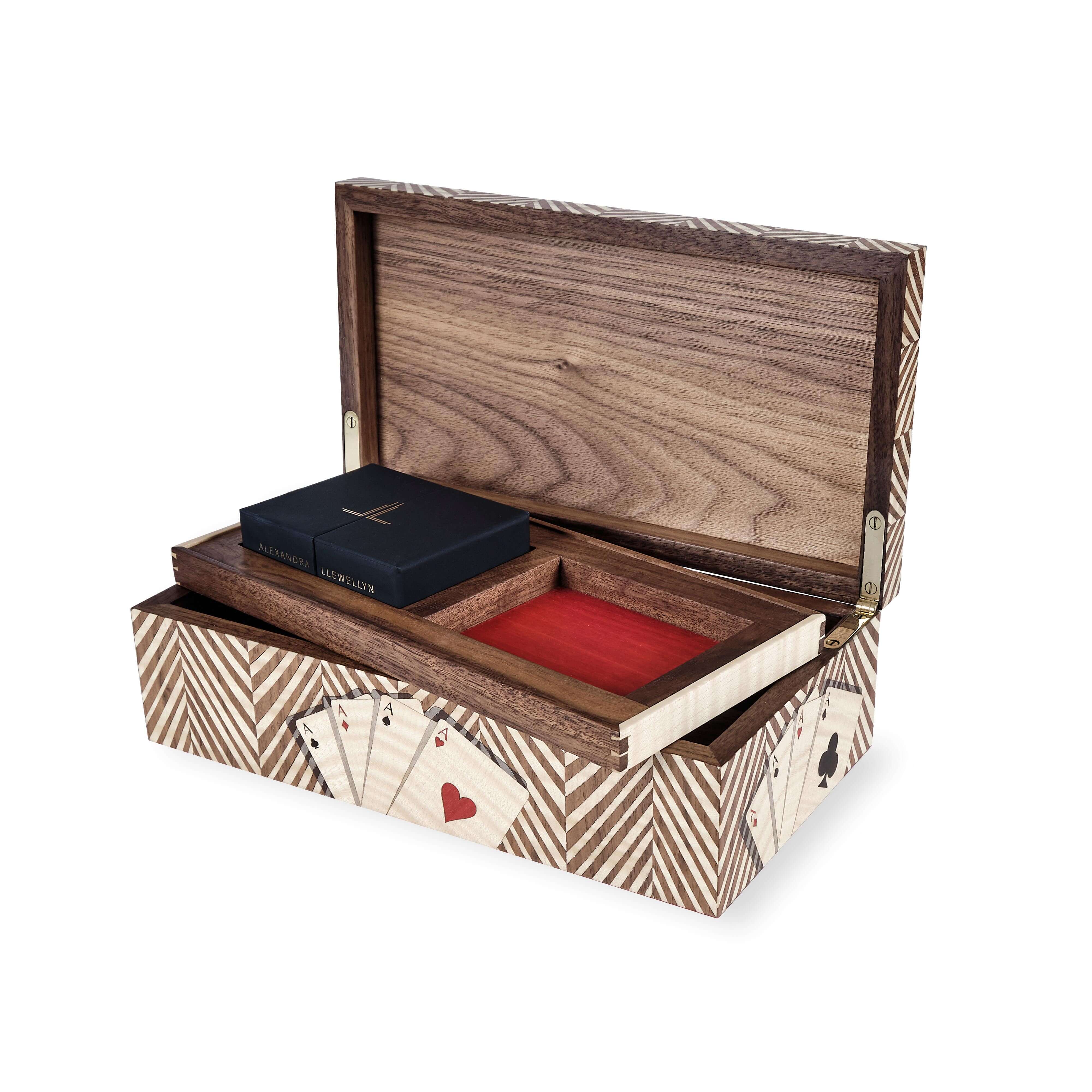 Alexandra Llewellyn Wallnut Card Box Open